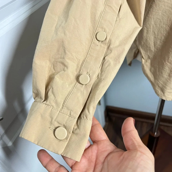 Zara 100% cotton oversized camel Button Down Shirt size XS - Picture 9 of 13